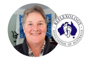 susan with Reflexology Association of Australia logo